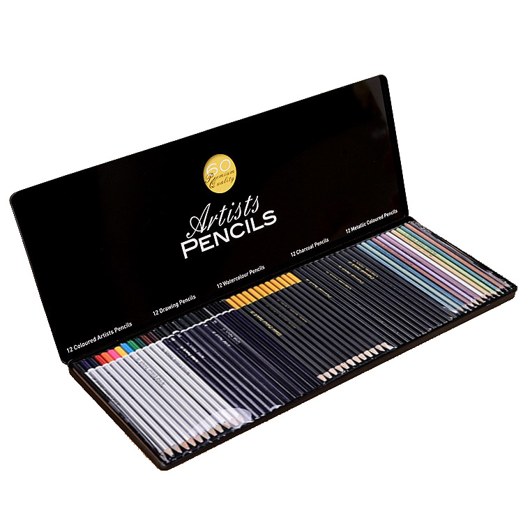 60pcs Complete Drawing Pencil set in Tin Box