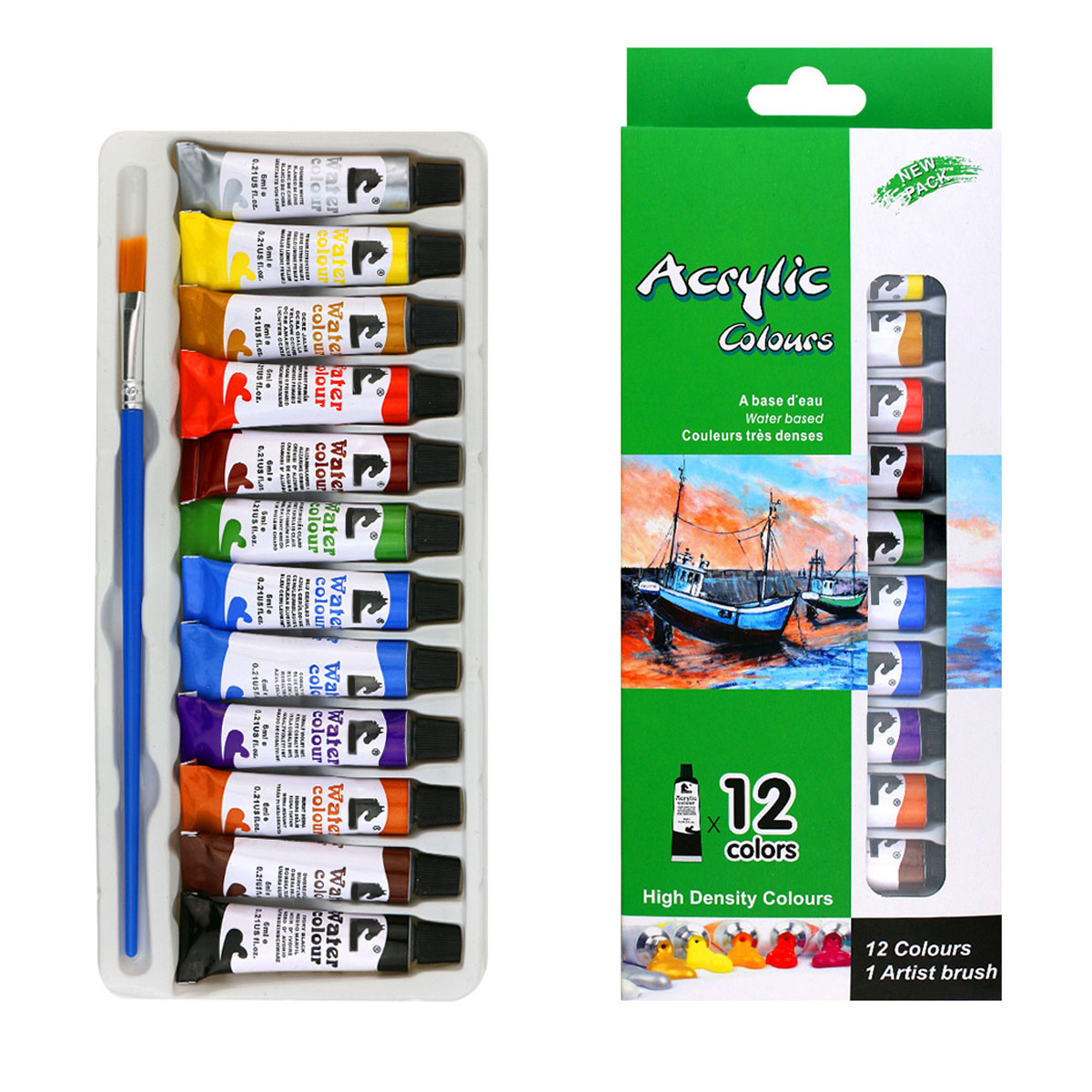 12 Watercolor Paint tubes 6ml